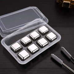 Reusable Steel Ice Cubes With Clip