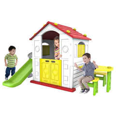 Kids Activity Playhouse with Slide & Table