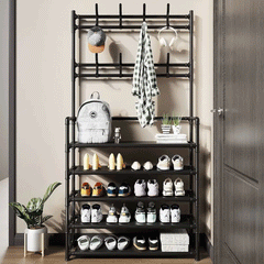 Multifunction 5 Layers Shoe Rack With Clothes Rack