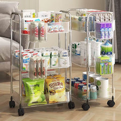 3 Tier Acrylic Trolley Storage Rack With Wheels