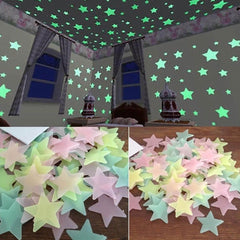 100 pcs Glow in The Dark Stars Wall Stickers for Ceiling or Wall