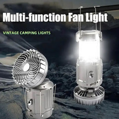 Solar Powered Camping Fan Light