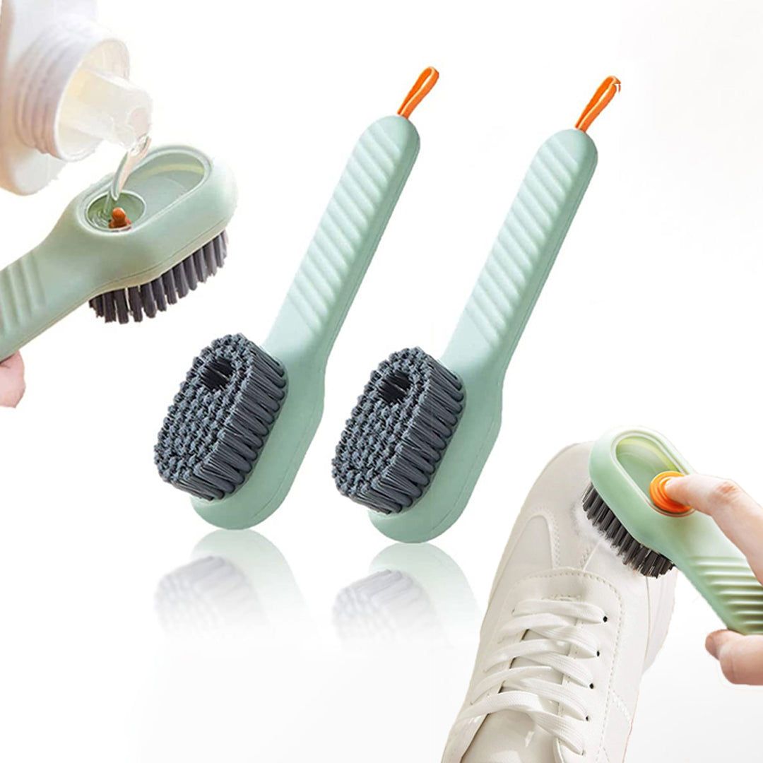 Automatic Liquid Adding Cleaning Brush, Multifunctional Liquid Shoe Brush,  Household Soft Bristle Cleaning Brush, Press Type, for Clothes and Shoes.  (with Hook Up) (Green) price in Egypt,  Egypt