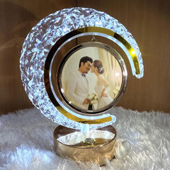 LED Crystal Moon Photo Frame