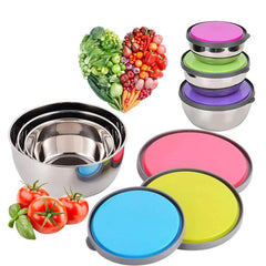 Stainless Steel 3 Pcs Food Storage Box Airtight