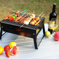 Foldable Tabletop Charcoal BBQ Grill Stainless