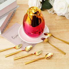 Luxury Rose Egg Stainless Steel Cutlery Set