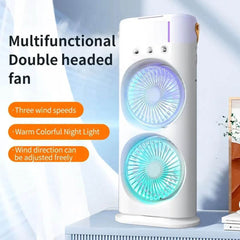 Double Headed Rechargeable Mist Fan