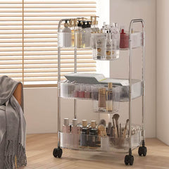 3 Tier Acrylic Trolley Storage Rack With Wheels