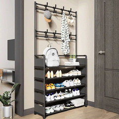 Multifunction 5 Layers Shoe Rack With Clothes Rack