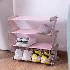 Expandable Z-shaped Shoe Rack, Shoe Shelf Storage Organizer