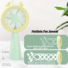 Rechargeable Mini Handheld Fan With Light