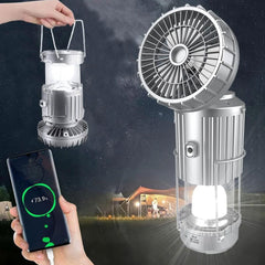 Solar Powered Camping Fan Light