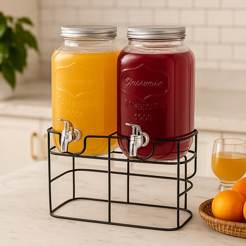 Double Glass Water Dispenser with Metal Stand – 8 Ltr