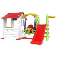 Kids Activity Playhouse with Slide & Swing