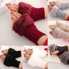 Winter Fluffy Fingerless Gloves