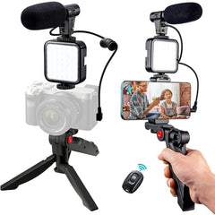 Pro Video Mic Bundle with Stand & LED Light