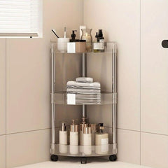 3-Tier Transparent Rolling Organizer Cart