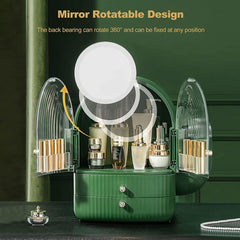 Luxury large Capacity Inside Led Mirror Cosmetic Organizer