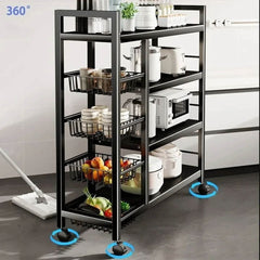 Kitchen Multifunctional Movable Storage Rack