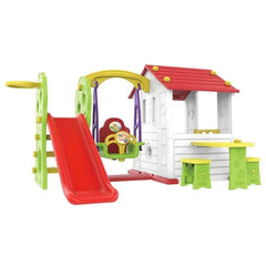 Kids Activity Playhouse with Slide & Swing