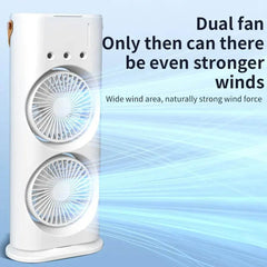 Double Headed Rechargeable Mist Fan