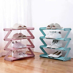 Expandable Z-shaped Shoe Rack, Shoe Shelf Storage Organizer