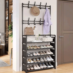 Multifunction 5 Layers Shoe Rack With Clothes Rack