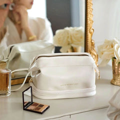 Large Capacity Double Zipper Cosmetic Bag