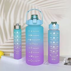 Large Capacity Gradient 3pcs Motivational Sports Water Bottles Set