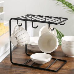 6 Hooks Iron Coffee Rack Organizer