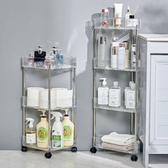 3-Tier Transparent Rolling Organizer Cart