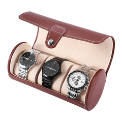 3 Slot Travel Watch Box PU Leather Case Organizer