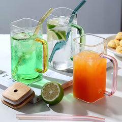 Glass Mug with Lid and Straw