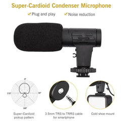 Pro Video Mic Bundle with Stand & LED Light