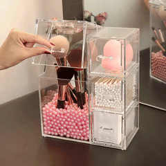 Acrylic Makeup Brush Organiser With Drawer