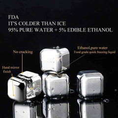 Reusable Steel Ice Cubes With Clip