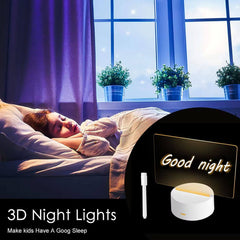 LED Night Light Note Board With Pen