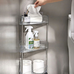 3-Tier Transparent Rolling Organizer Cart