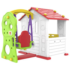 Kids Activity Playhouse with Slide & Swing