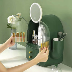 Luxury large Capacity Inside Led Mirror Cosmetic Organizer