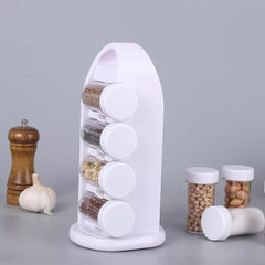 Revolving Spice Rack Organizer With Jars