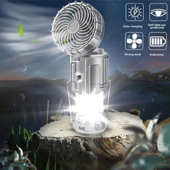 Solar Powered Camping Fan Light