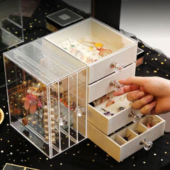 Jewelry Storage Box with Drawer Organizer