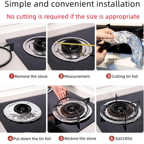 Reusable Aluminum Stove Burner Covers 10pcs
