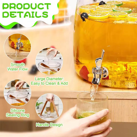 5.2L Beverage Dispenser with Spigot – Glass Pitcher