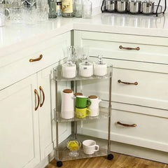 3-Tier Transparent Rolling Organizer Cart