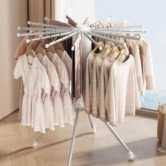 Double-Tier Cloth Stand with Aluminum Hangers