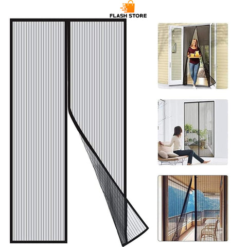 Premium Magic Mesh Door Cover 18 Magnets