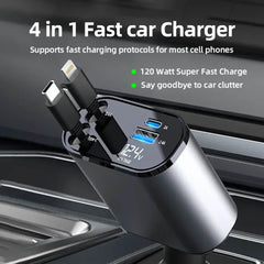 120W 4 in 1 Car charger